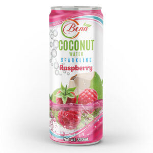true fresh 320ml canned coconut water sparkling raspberry flavor