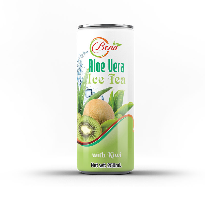 250ml canned aloe vera ice tea with kiwi drink