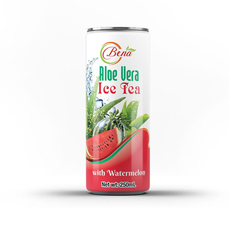250ml canned aloe vera ice tea with watermelon drink