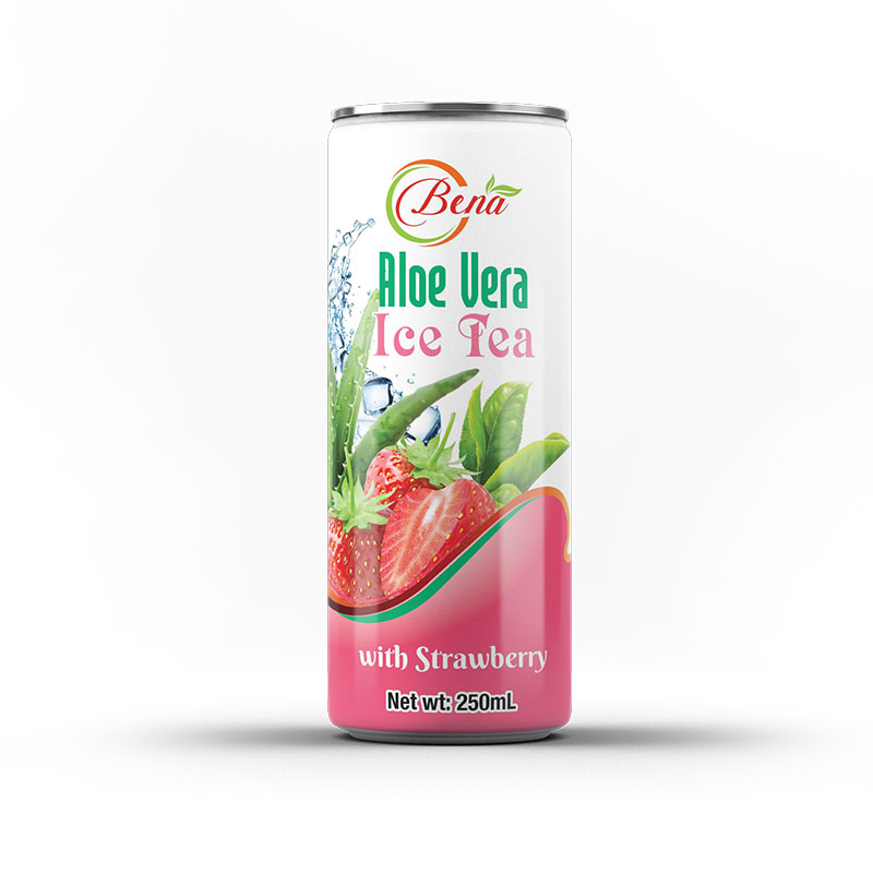 250ml canned ice tea aloe vera with strawberry drink