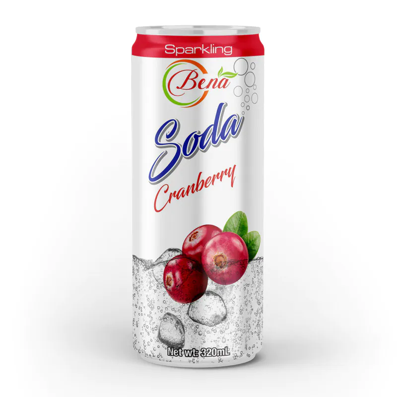 320ml cans soda drink with cranberry flavor